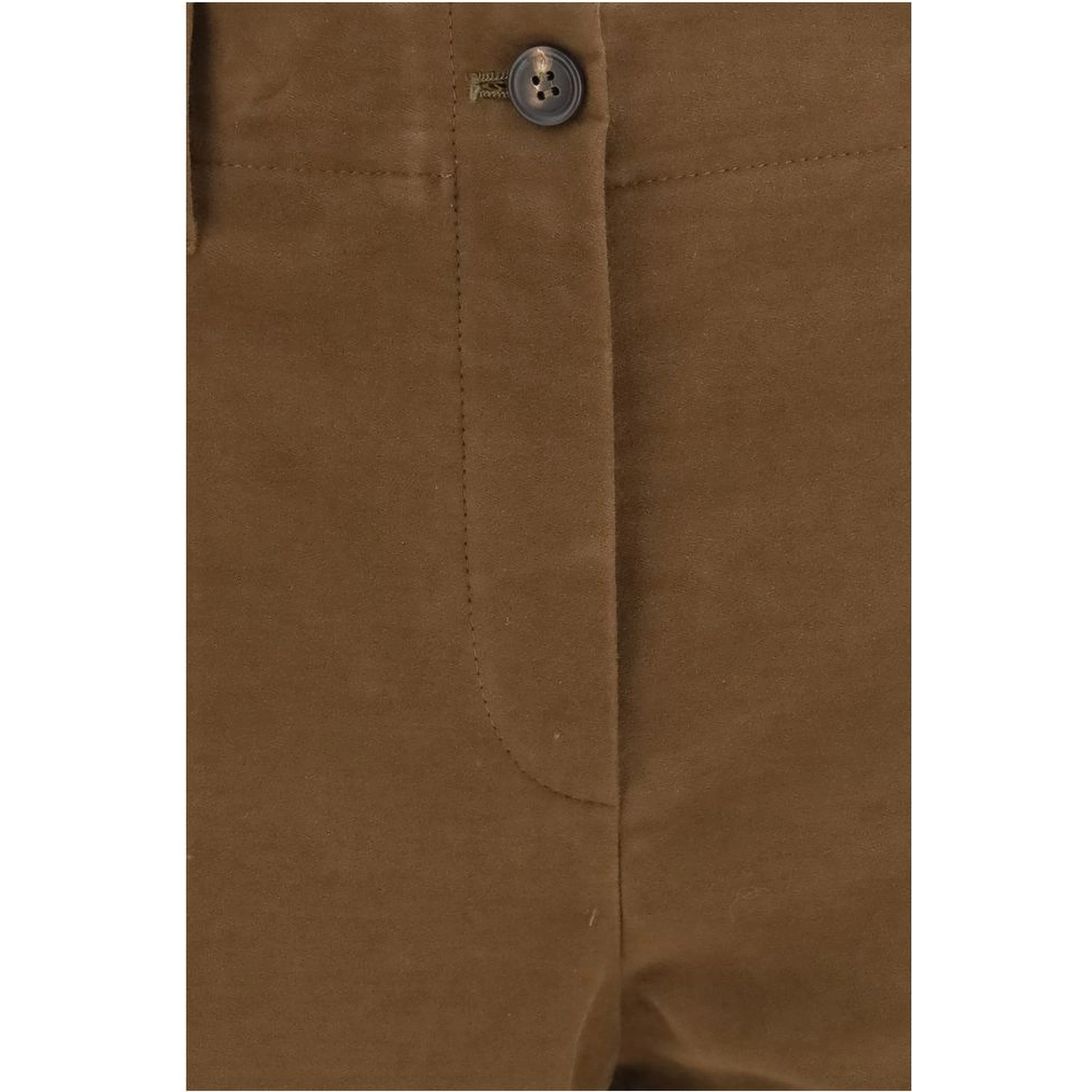 Brown Cotton Casual Pants