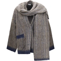 Gray Mohair Full-Length Jacket