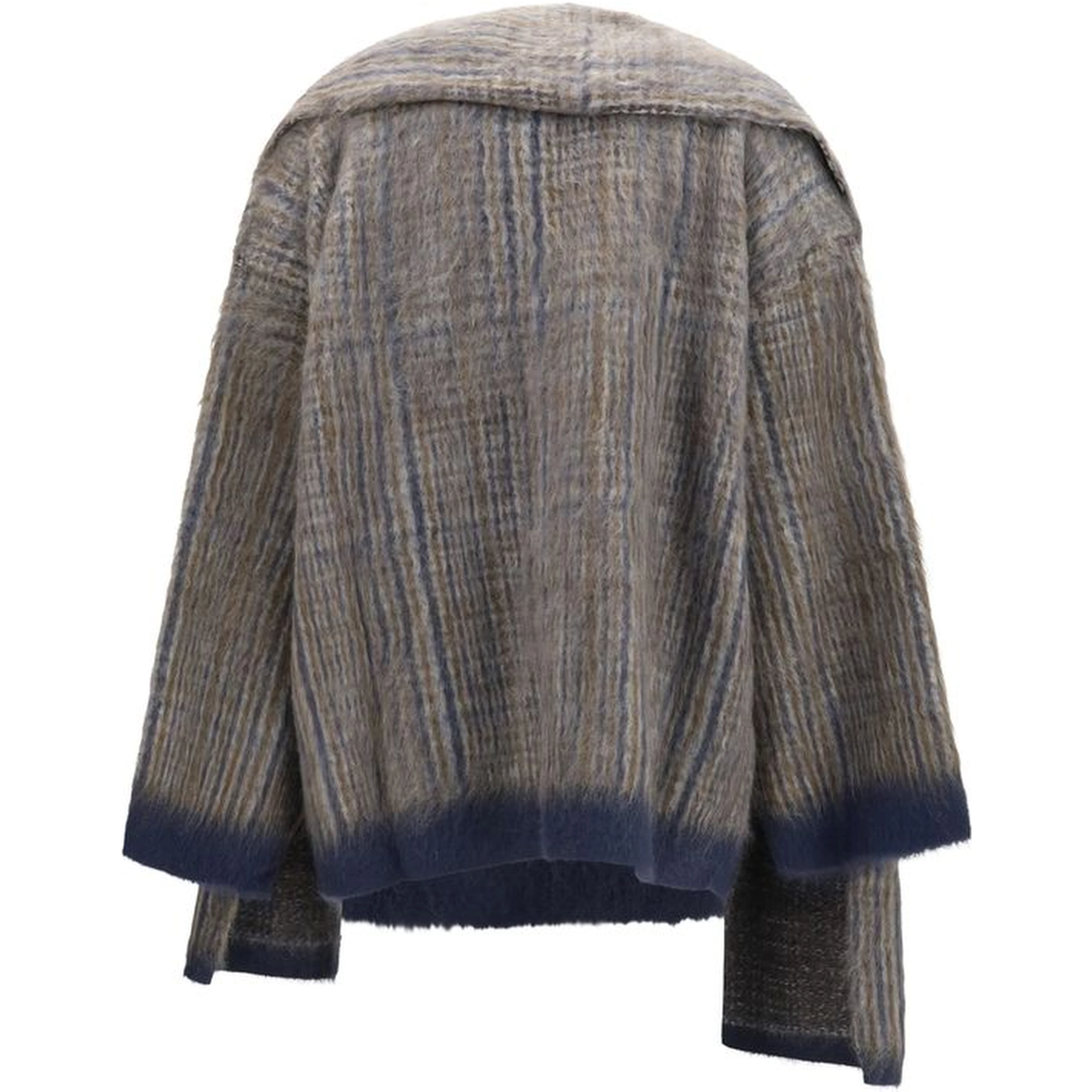 Gray Mohair Full-Length Jacket