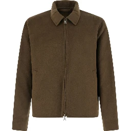 ARLO Jacket with Front Closure and Brown Leather Side Pockets for Men