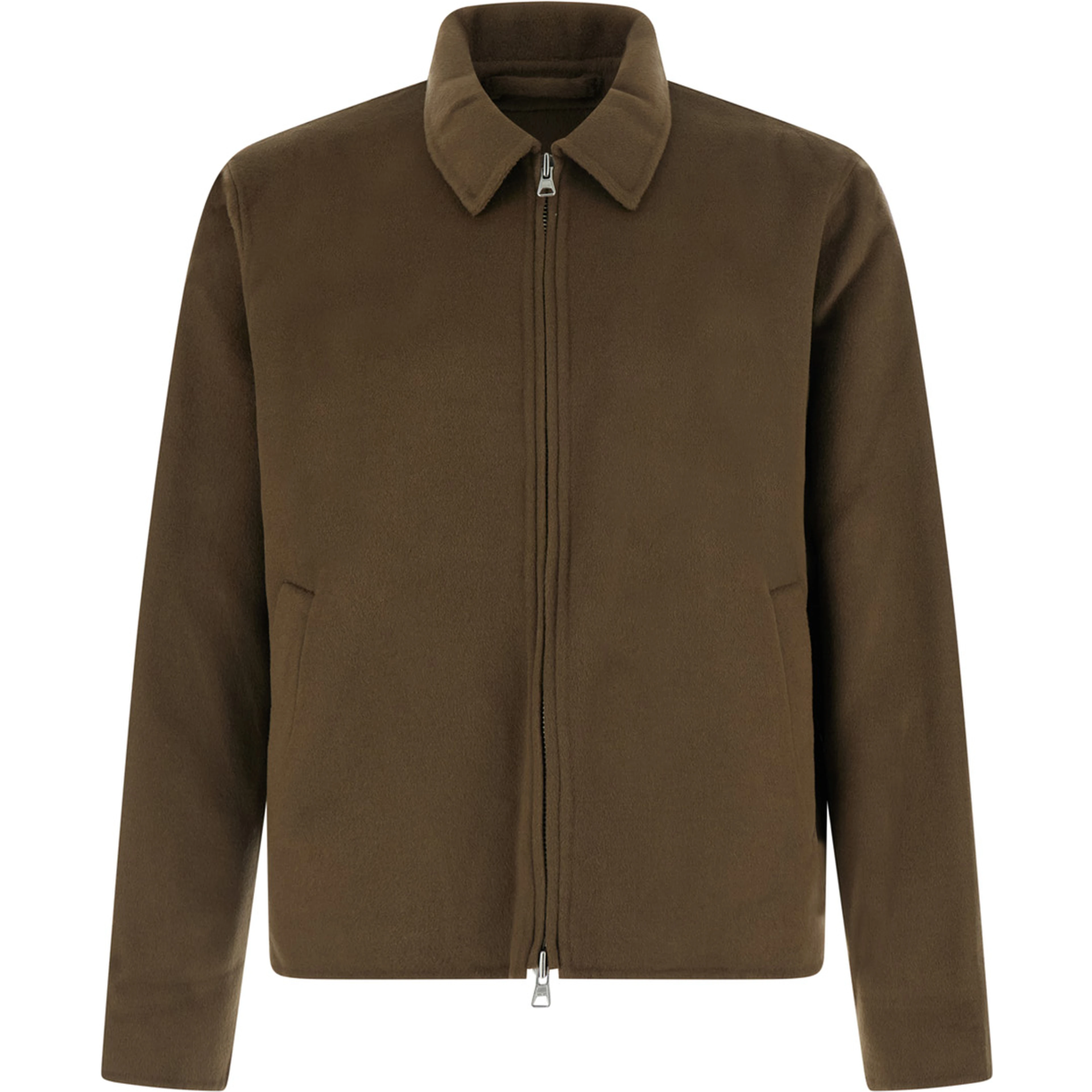 ARLO Jacket with Front Closure and Brown Leather Side Pockets for Men