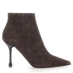 LEPLAIN 90 Bootie Ankle Boots in brown fabric for women