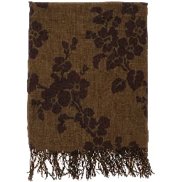Brown unisex virgin wool scarf