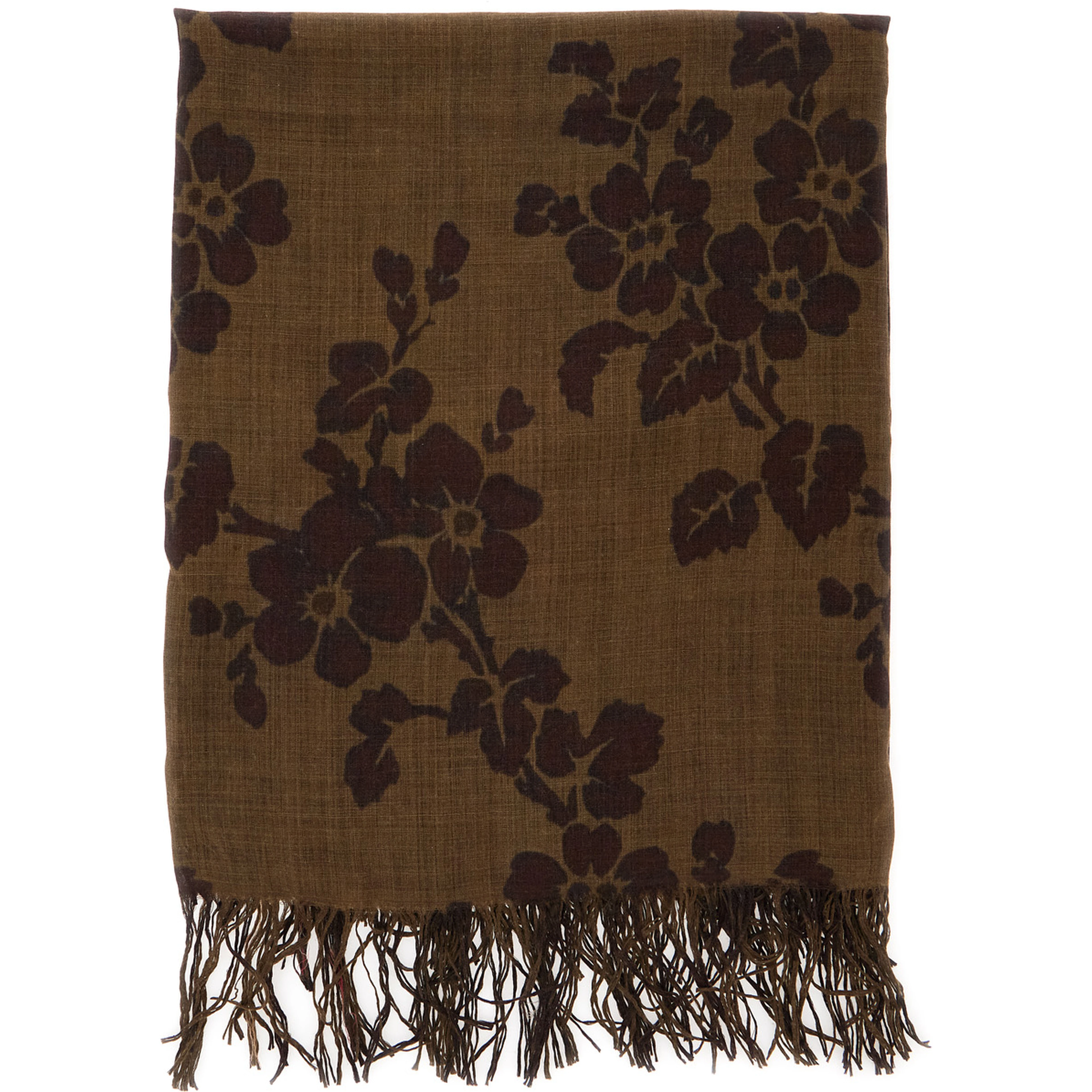 Brown unisex virgin wool scarf