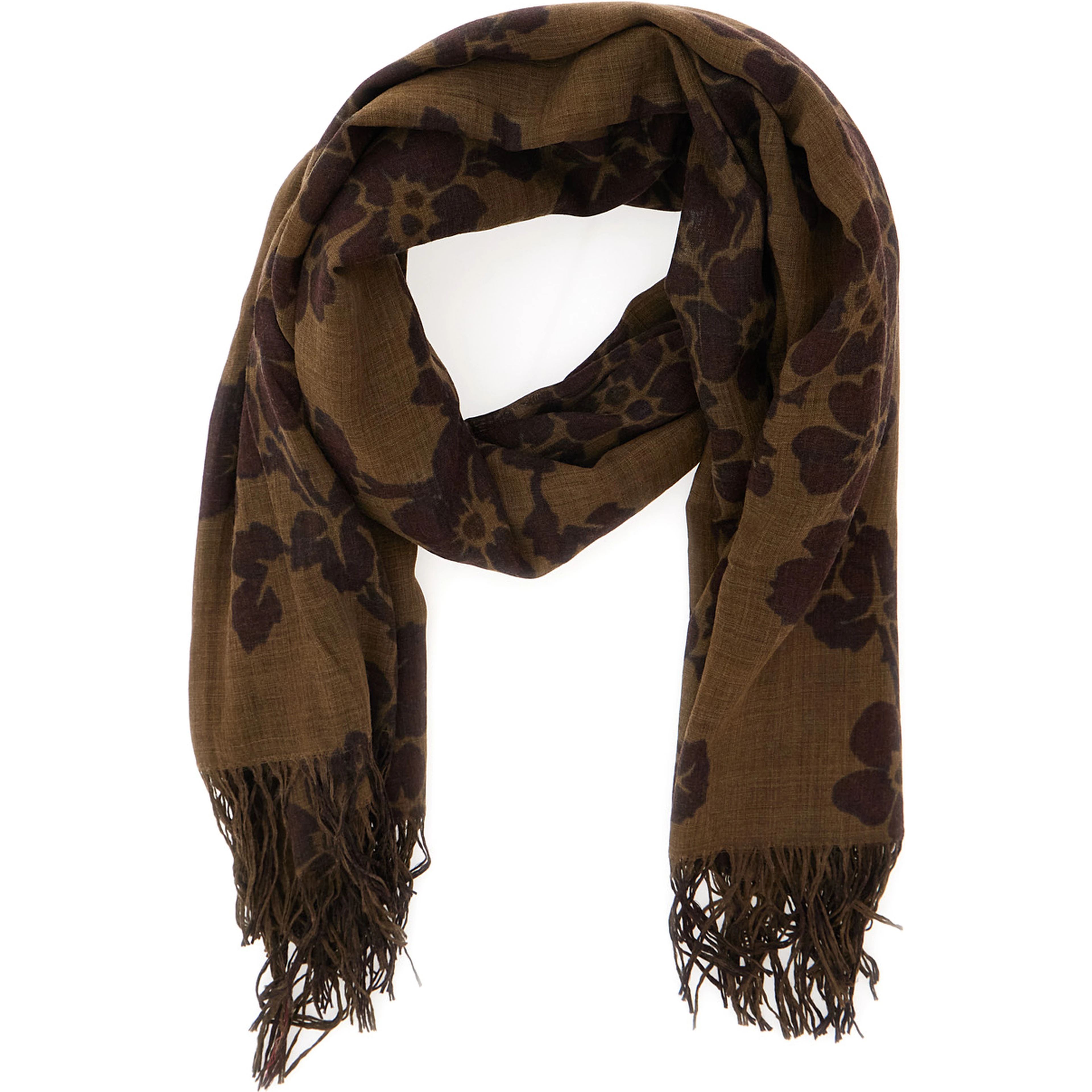 Brown unisex virgin wool scarf