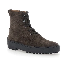 Ankle Boots with Rubber Sole in Brown