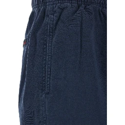 Blue bermuda shorts with elasticated waist in cotton man