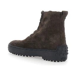 Ankle Boots with Rubber Sole in Brown