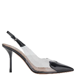 COEUR SLGBACK 90 High Heel Pumps in Black Leather for Women