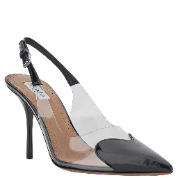 COEUR SLGBACK 90 High Heel Pumps in Black Leather for Women