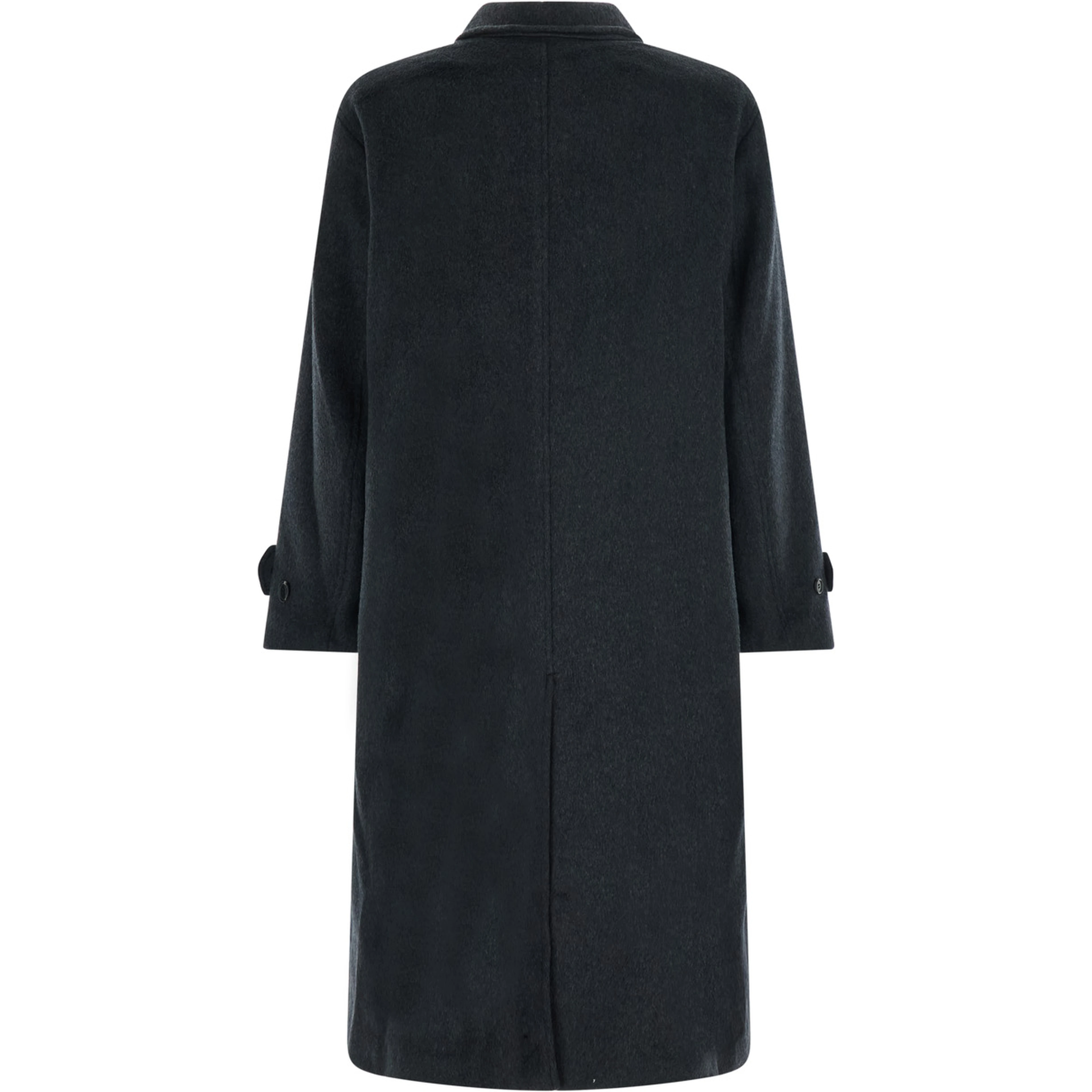 Gray Coat with Notched Revers and Front Button Closure. Features two side pockets and long sleeves. Made of Tech Fabric. Gray. Men.