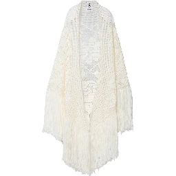 Peony Dress with round neck and long sleeves in Merino Wool white women