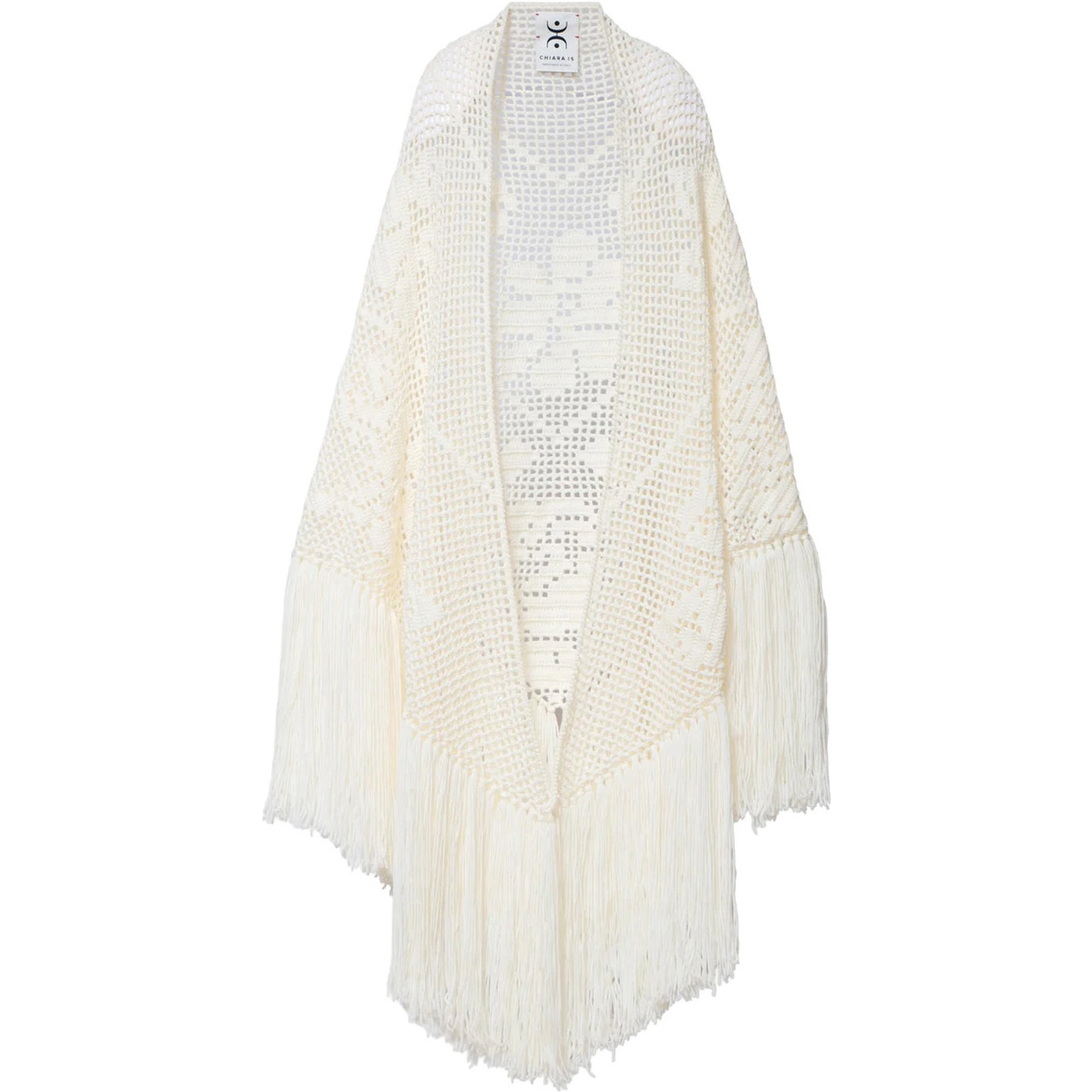 Peony Dress with round neck and long sleeves in Merino Wool white women