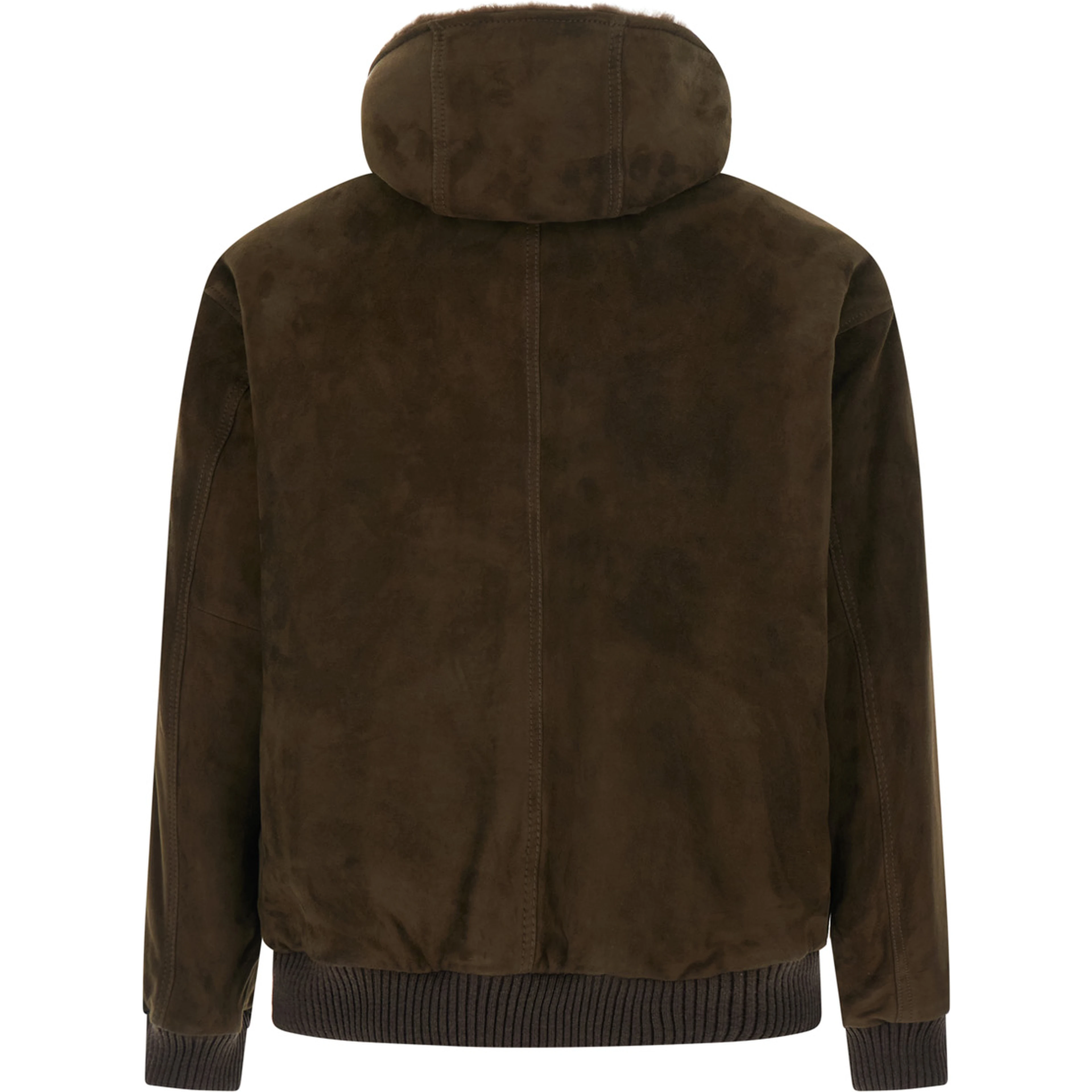 Mens brown fabric hooded coat