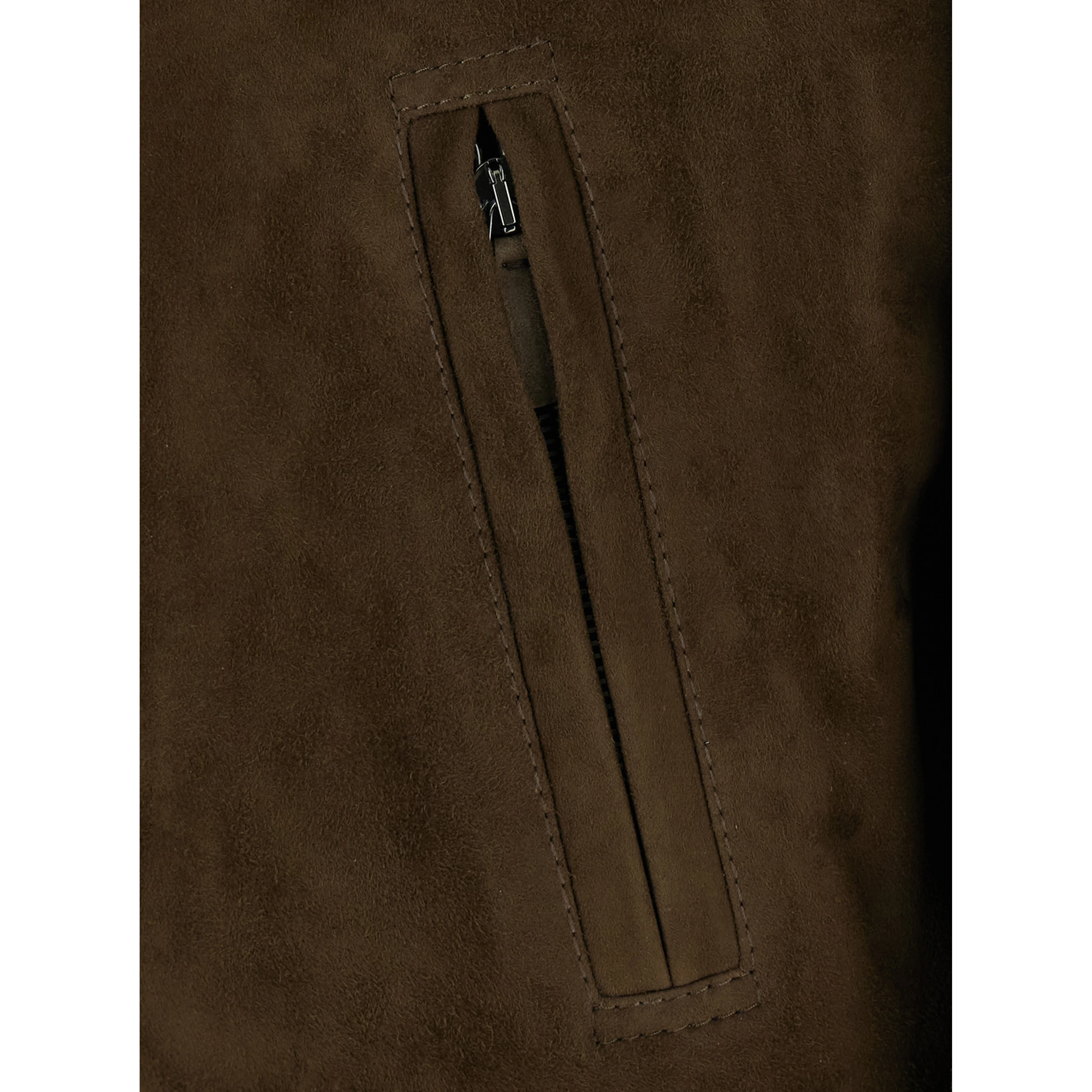 Mens brown fabric hooded coat