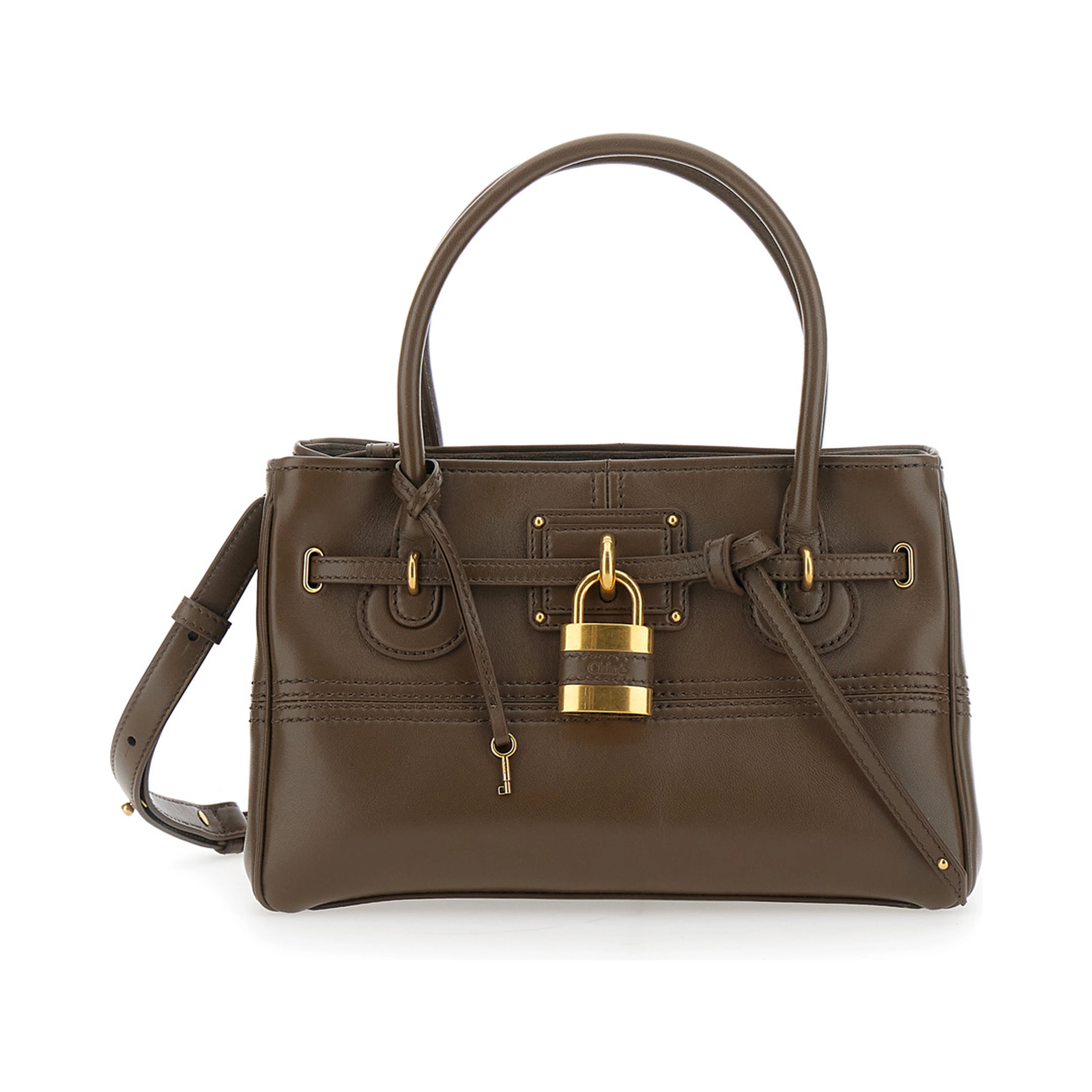 Shoulder Bag Brown with Leather Details