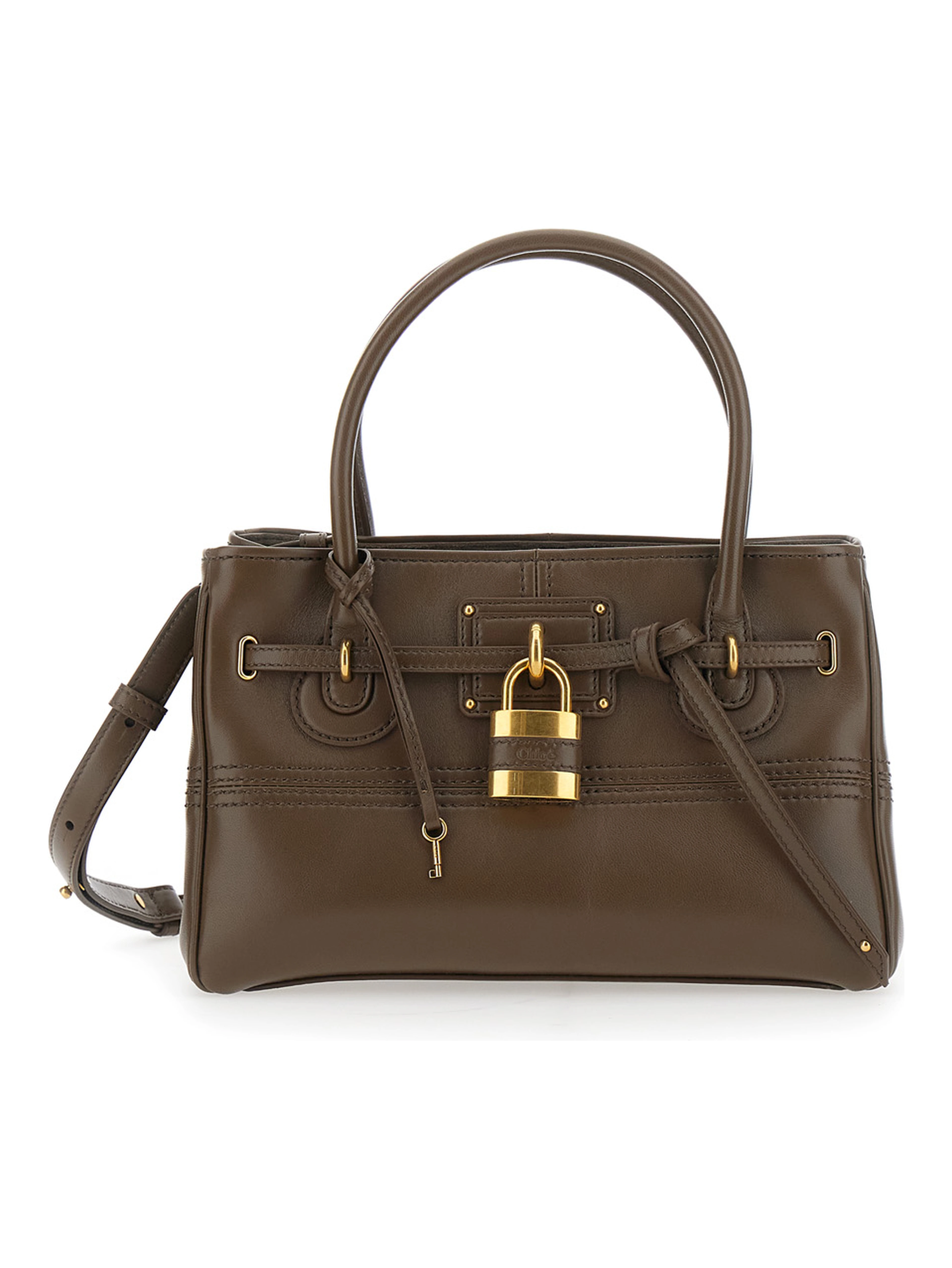 Shoulder Bag Brown with Leather Details