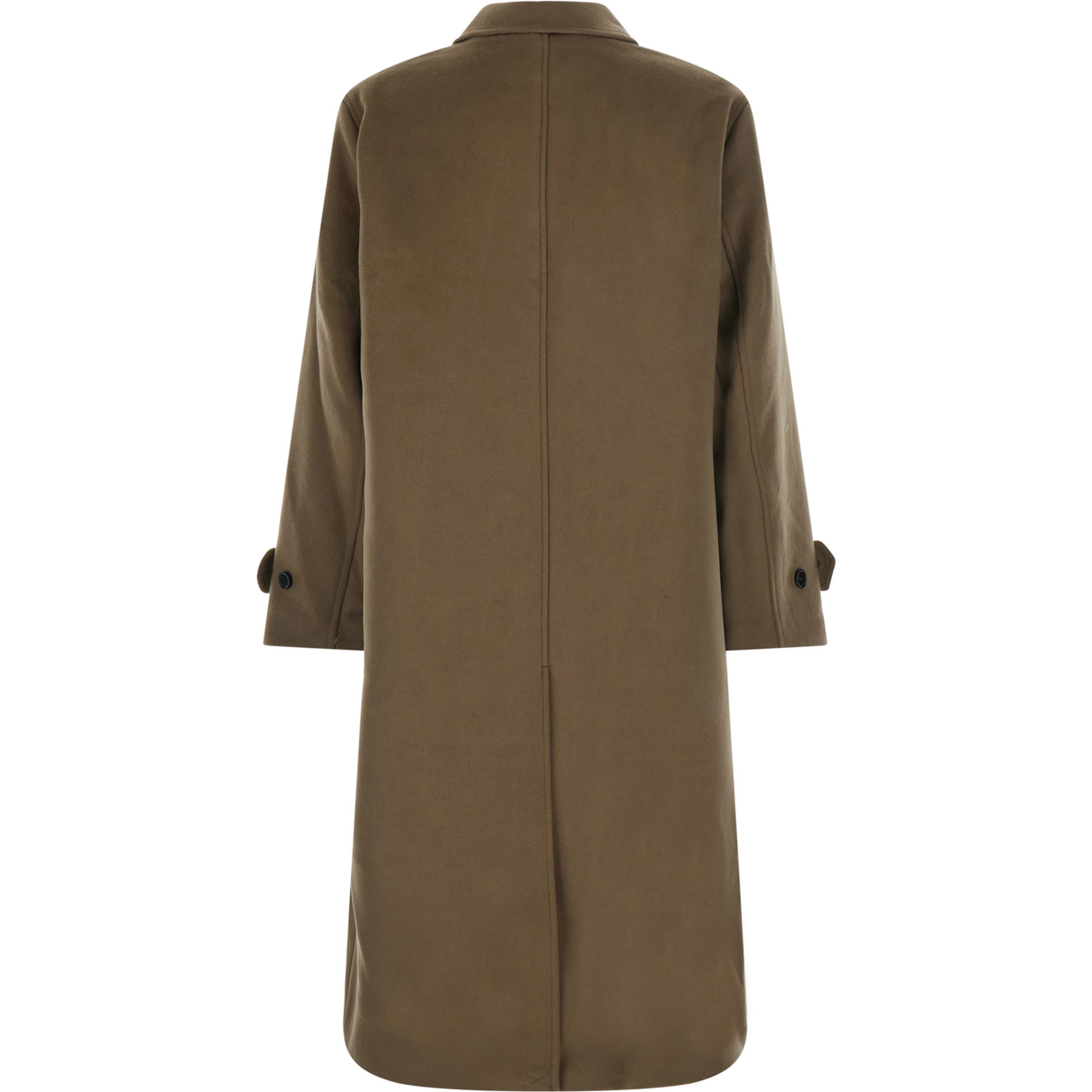 GIBSON Coat with Notched Revers and Brown Leather Front Closure for Women