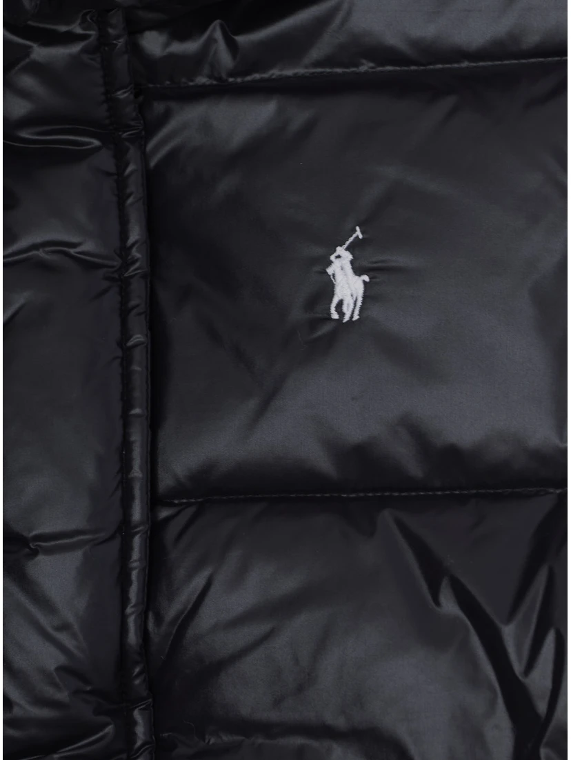 Down jacket with high collar and zip closure, Tech Fabric, Black, Boy