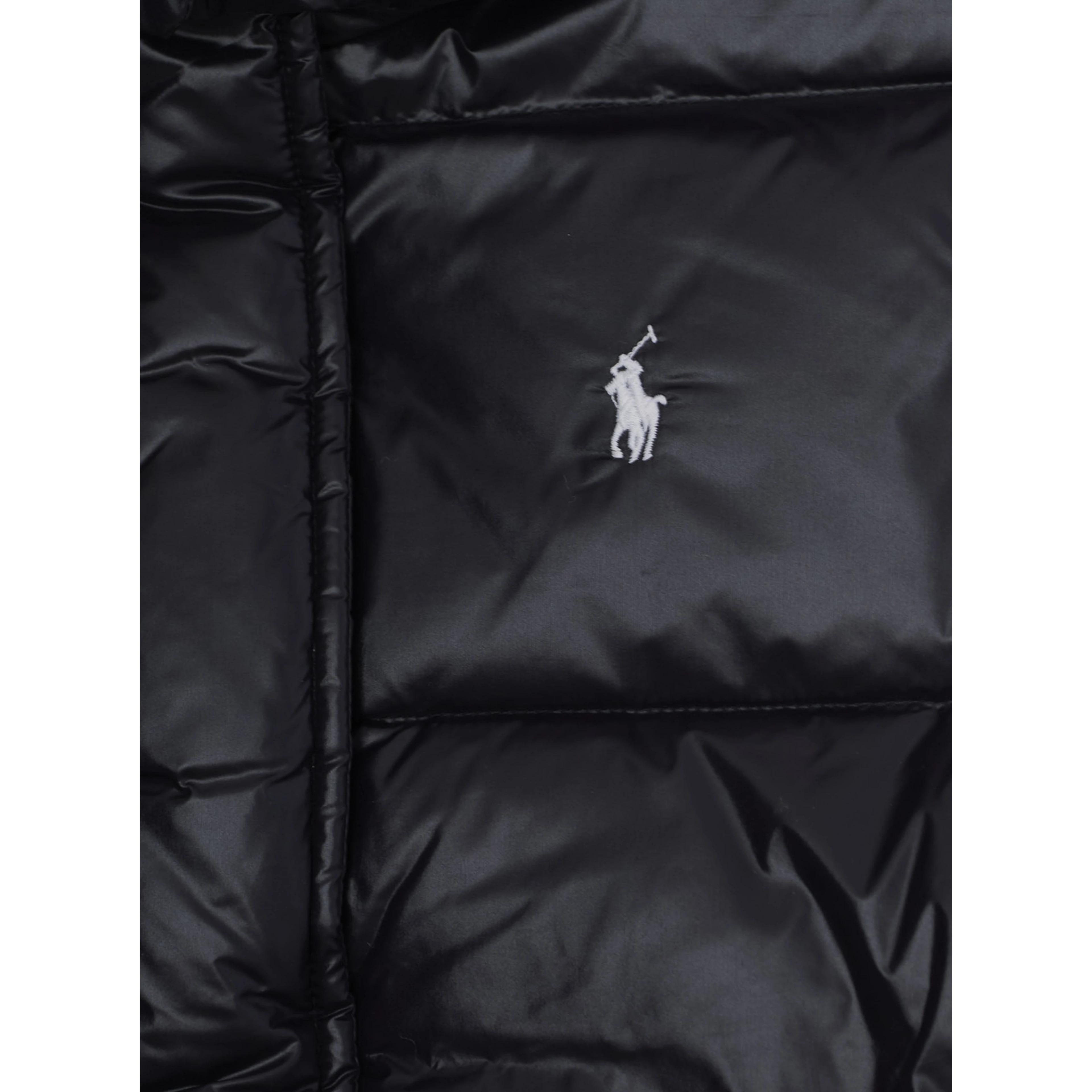 Down jacket with high collar and zip closure, Tech Fabric, Black, Boy