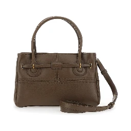 Shoulder Bag Brown with Leather Details