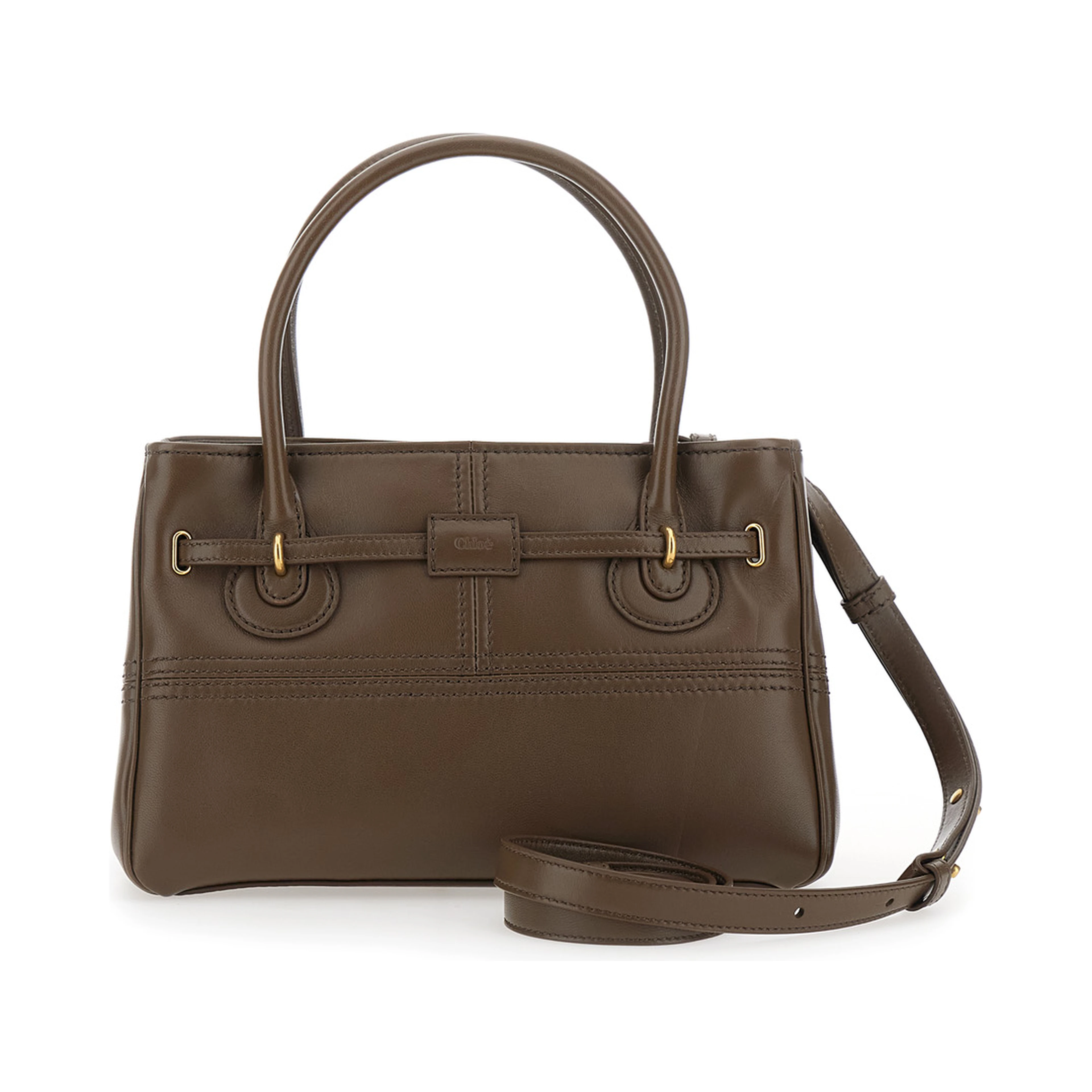 Shoulder Bag Brown with Leather Details