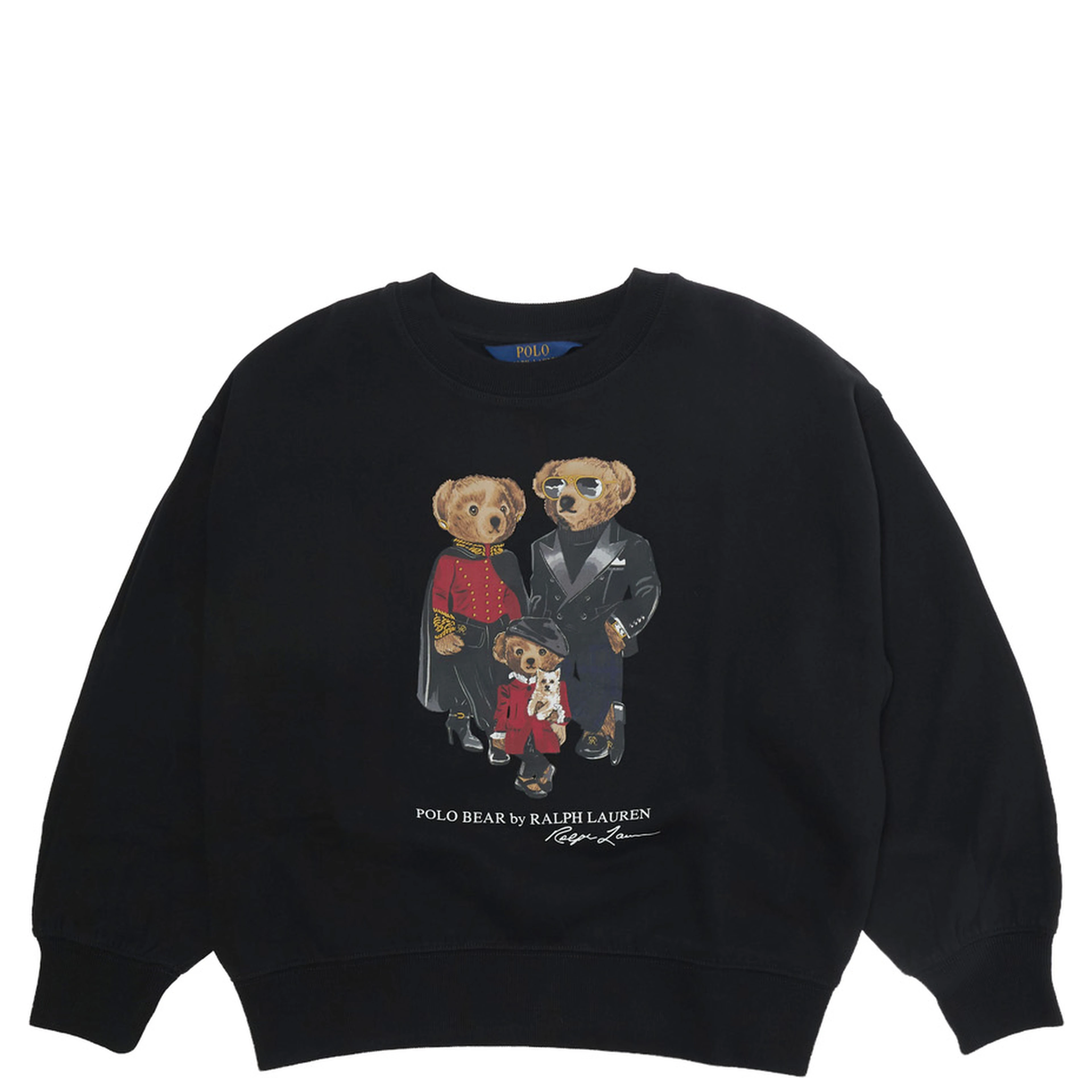 Knit pullover sweatshirt with ribbed details and Black logo Boy