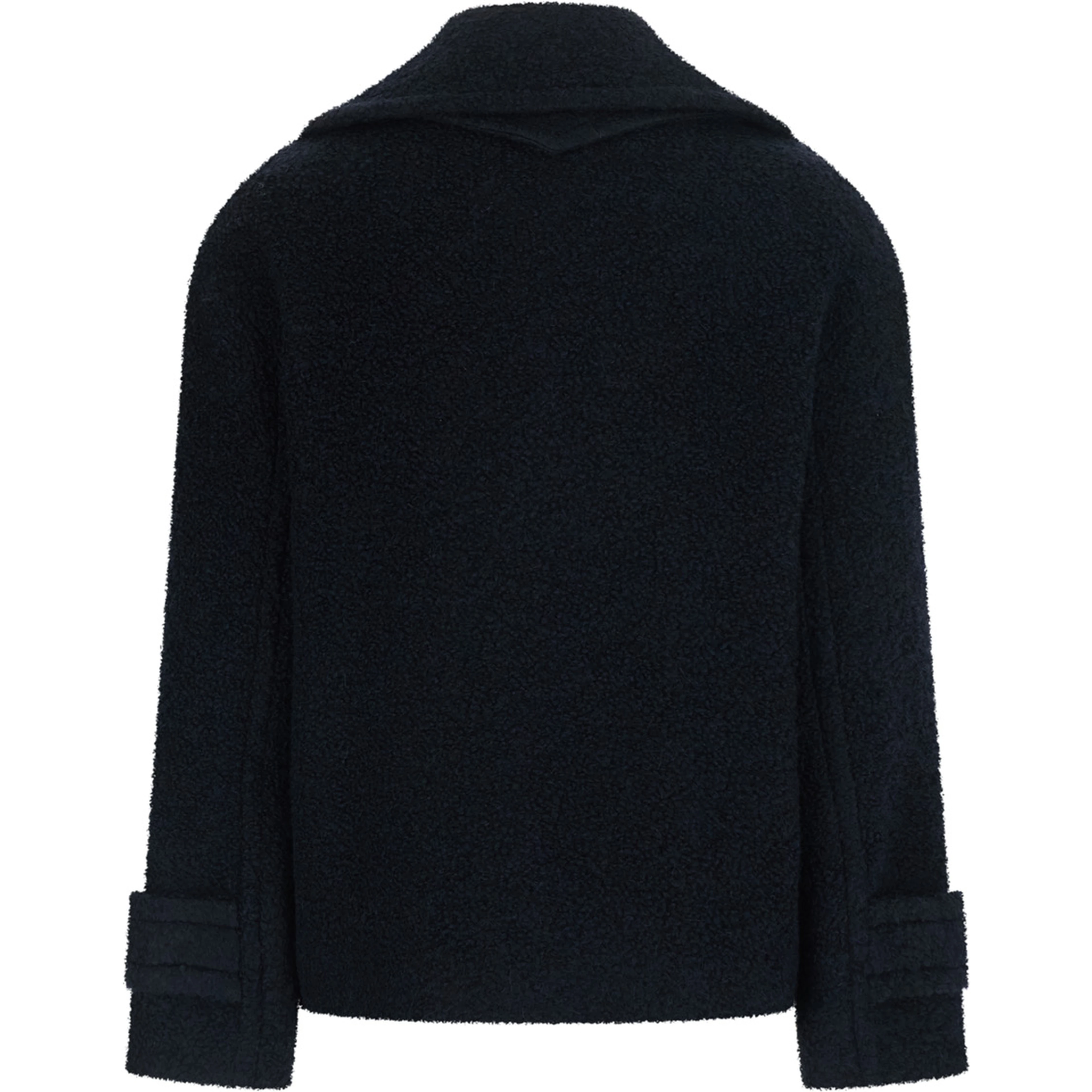 SHORT COAT with classic collar and long sleeves in tech fabric blue men