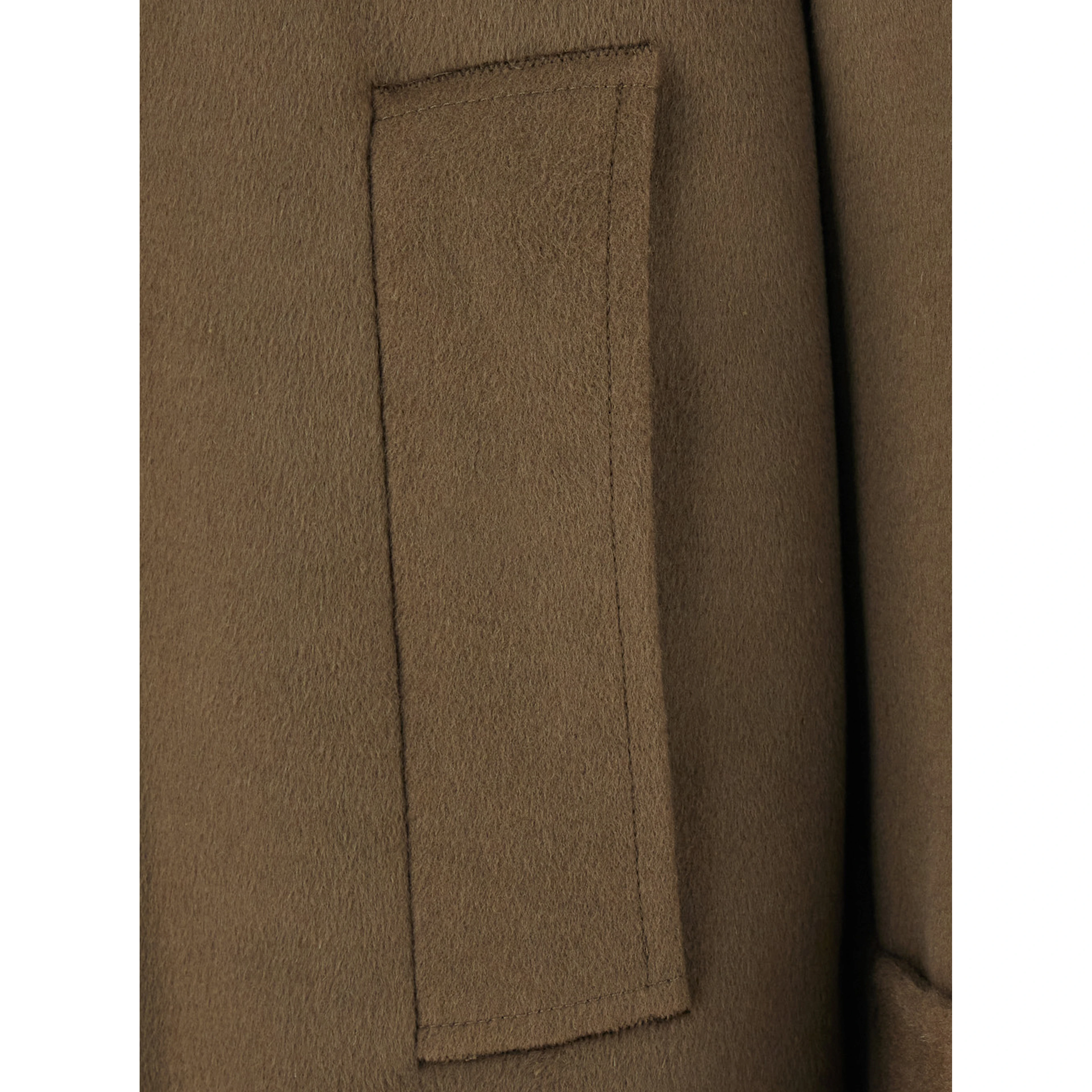 GIBSON Coat with Notched Revers and Brown Leather Front Closure for Women