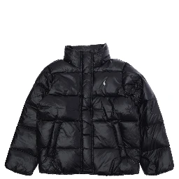 Down jacket with high collar and zip closure, Tech Fabric, Black, Boy
