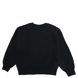 Knit pullover sweatshirt with ribbed details and Black logo Boy