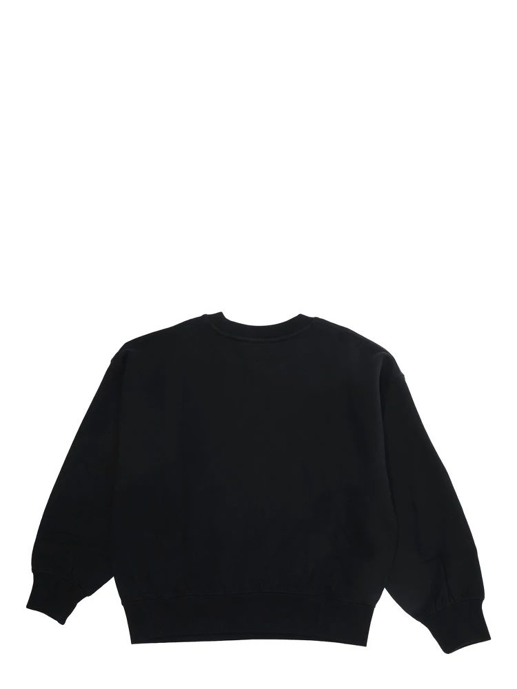 Knit pullover sweatshirt with ribbed details and Black logo Boy alternative