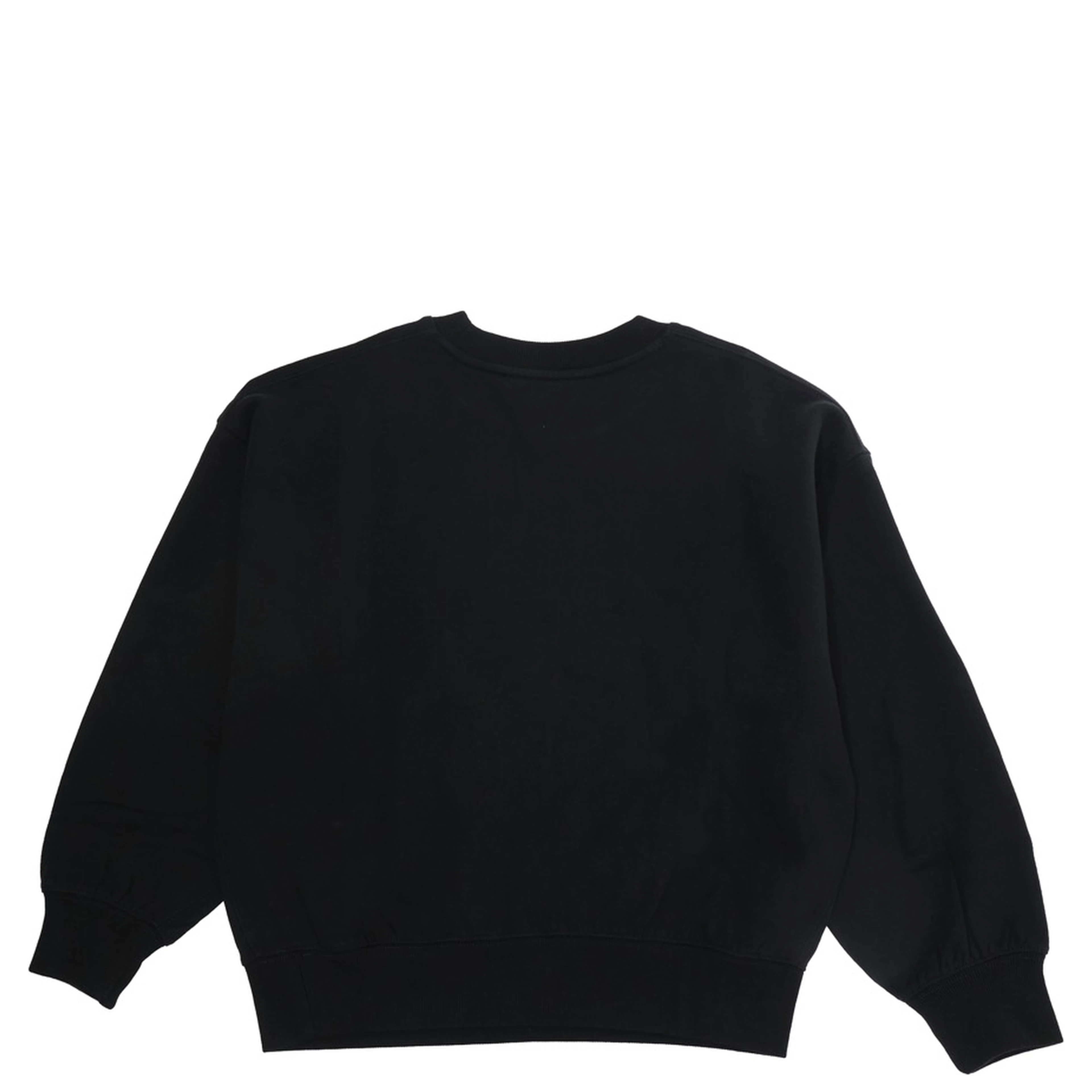 Knit pullover sweatshirt with ribbed details and Black logo Boy