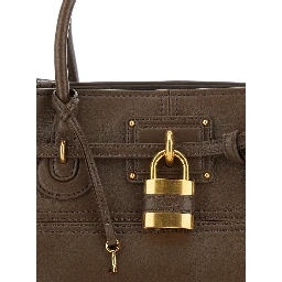 Shoulder Bag Brown with Leather Details