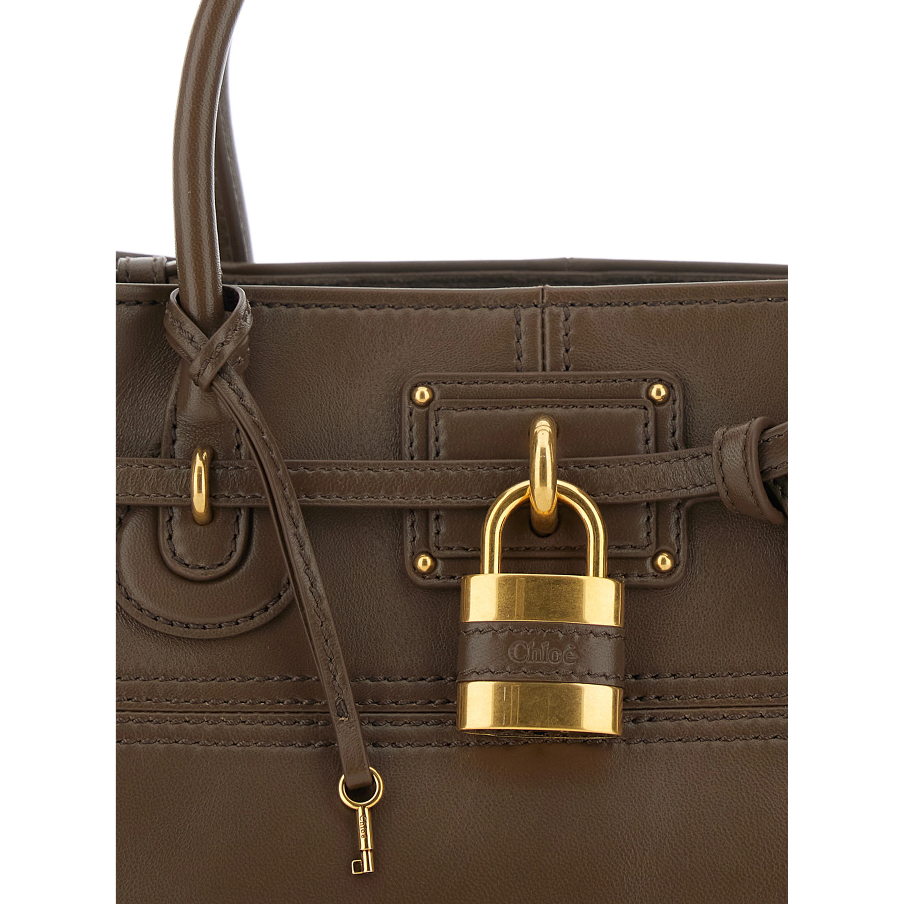 Shoulder Bag Brown with Leather Details