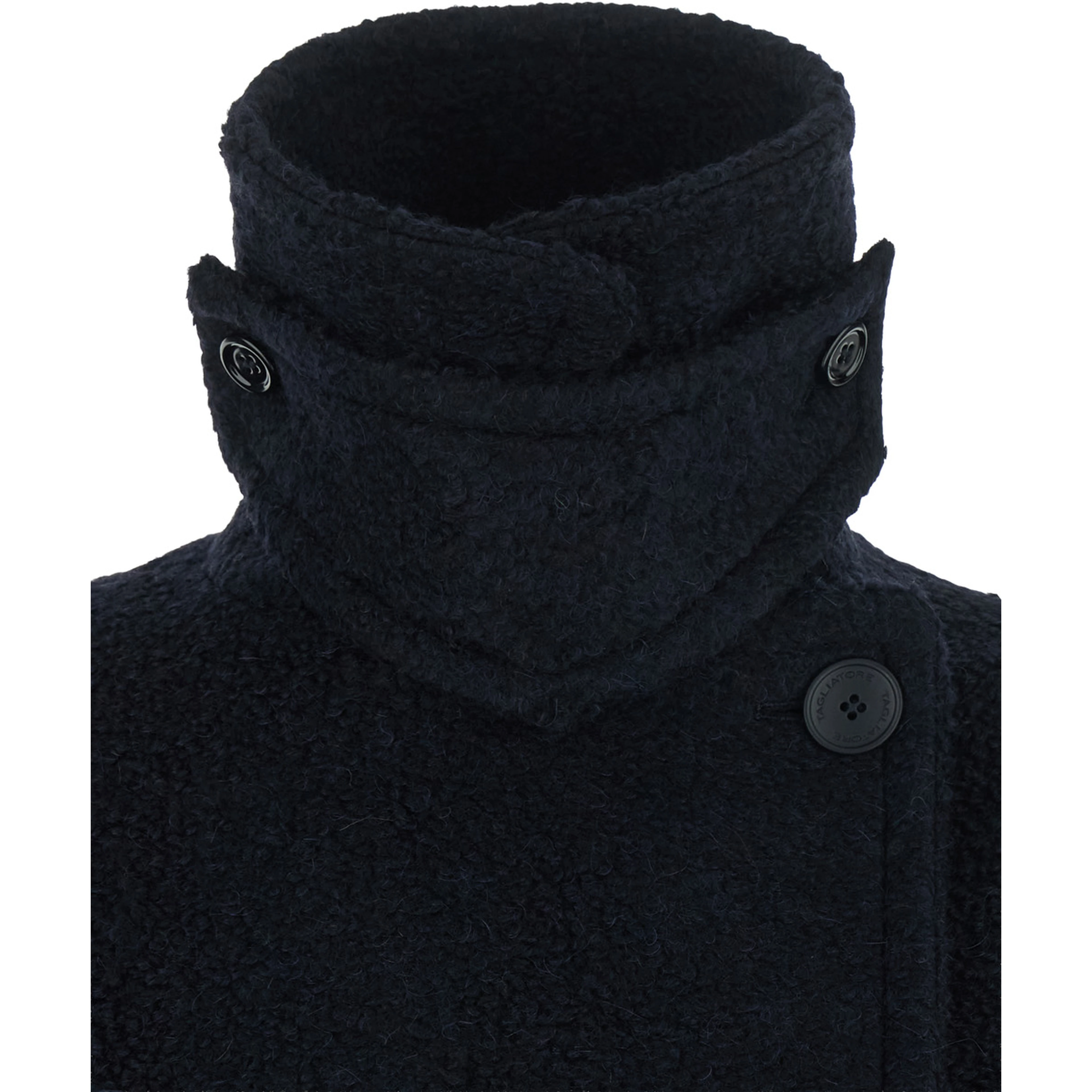 SHORT COAT with classic collar and long sleeves in tech fabric blue men