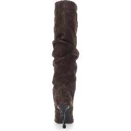 Knee-high boots with 90 heel in brown suede