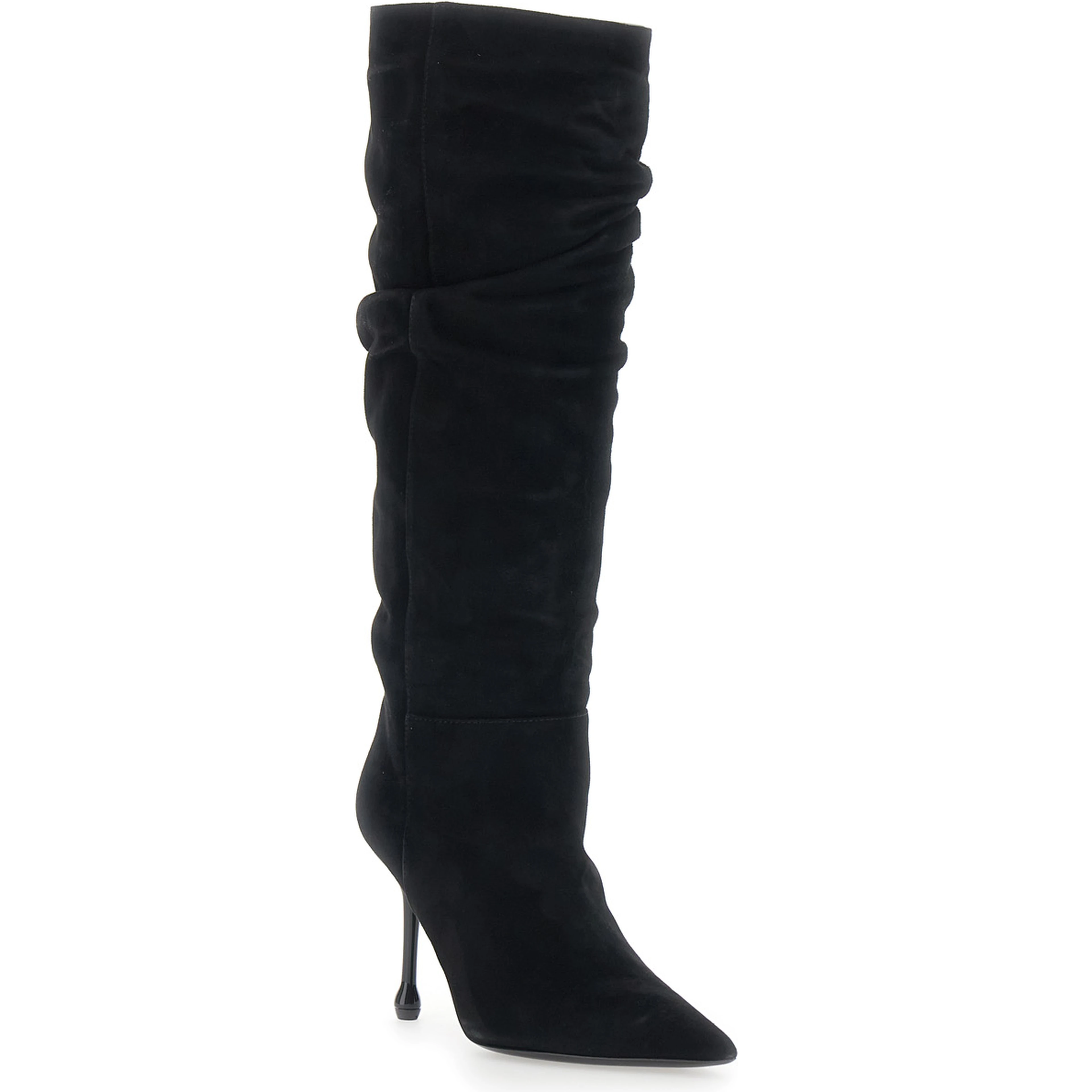 Womens black suede knee-high boots