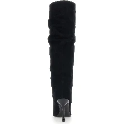 Womens black suede knee-high boots