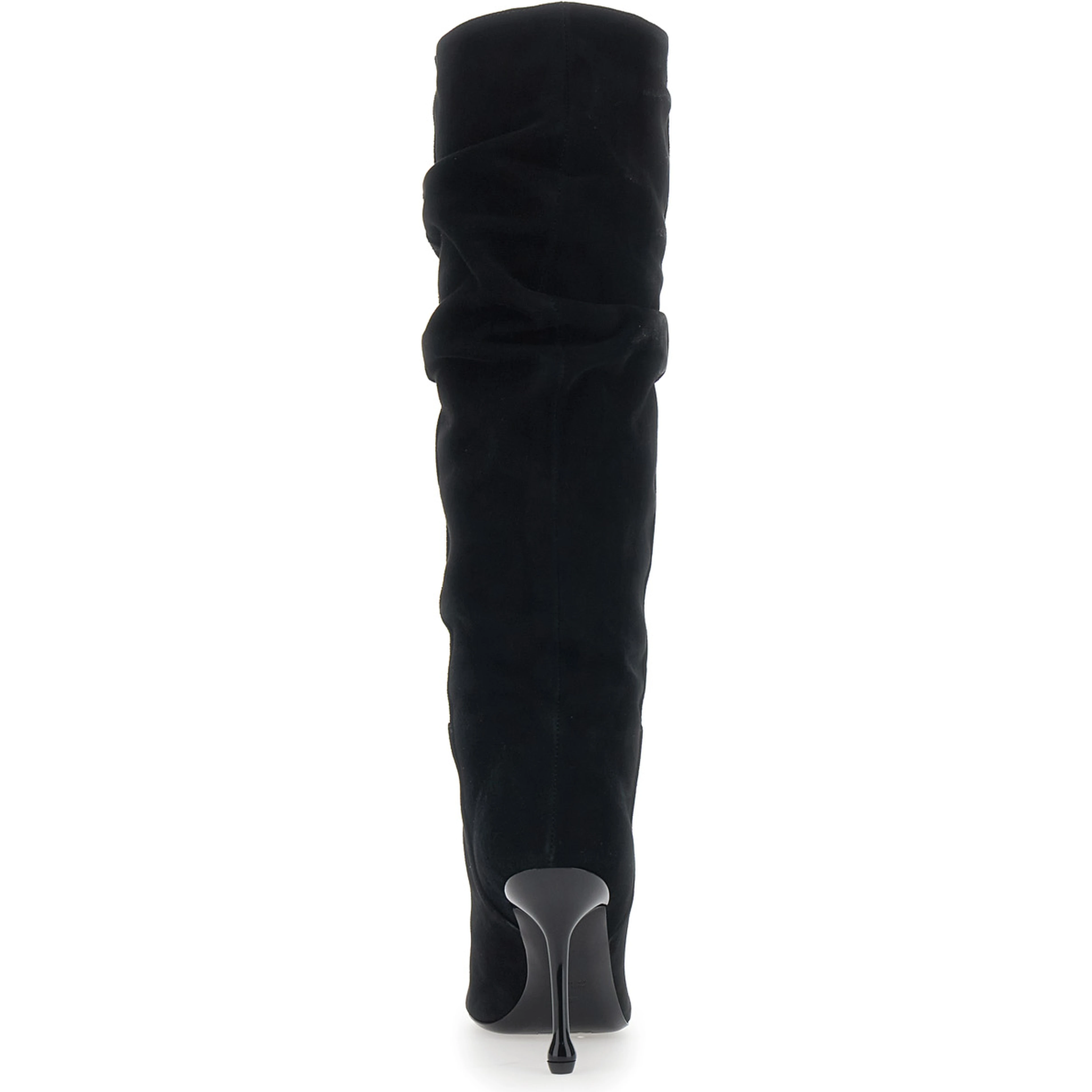 Womens black suede knee-high boots