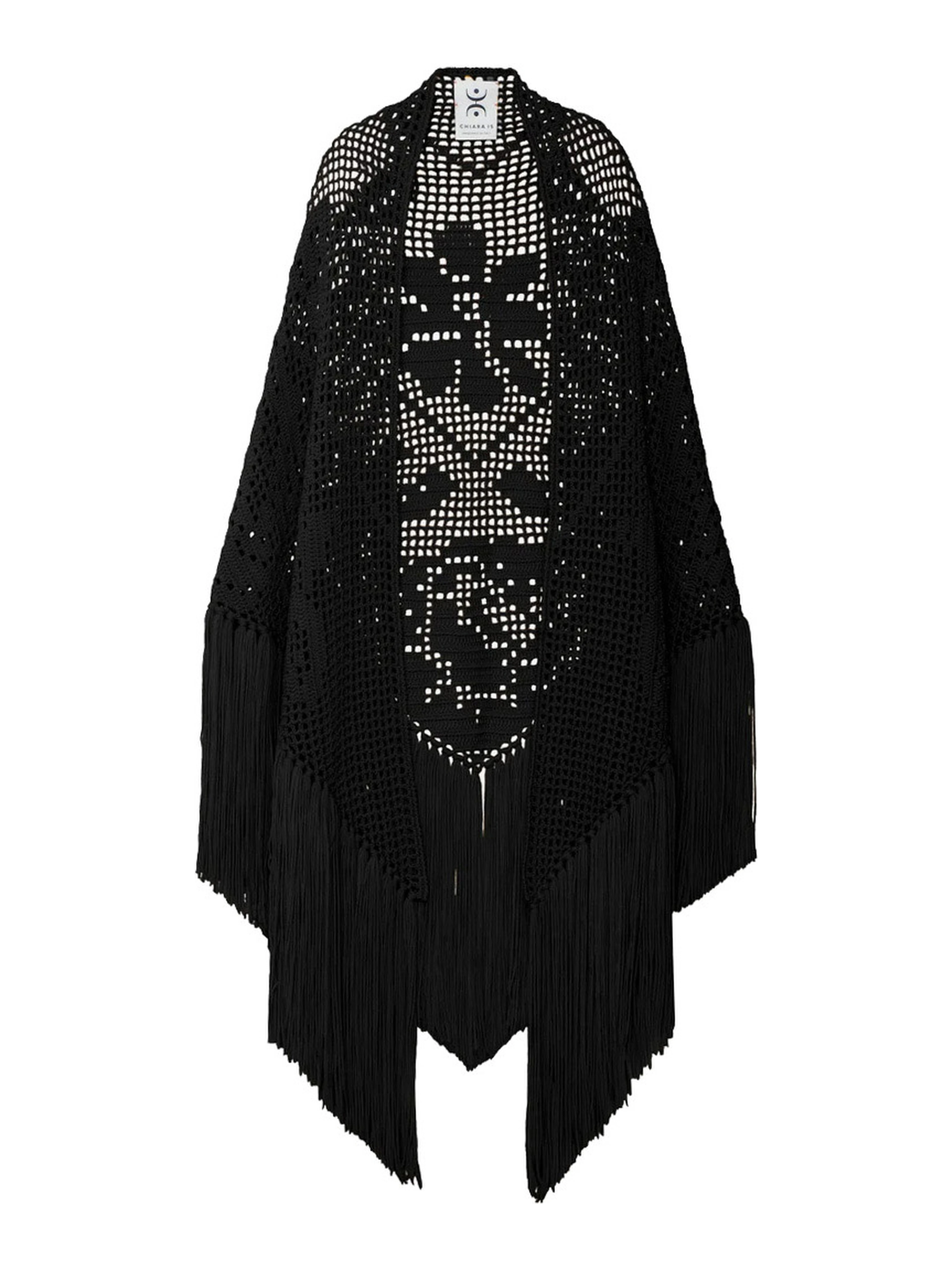 Peony Dress with collar and long sleeves in Merino Wool in Black for women