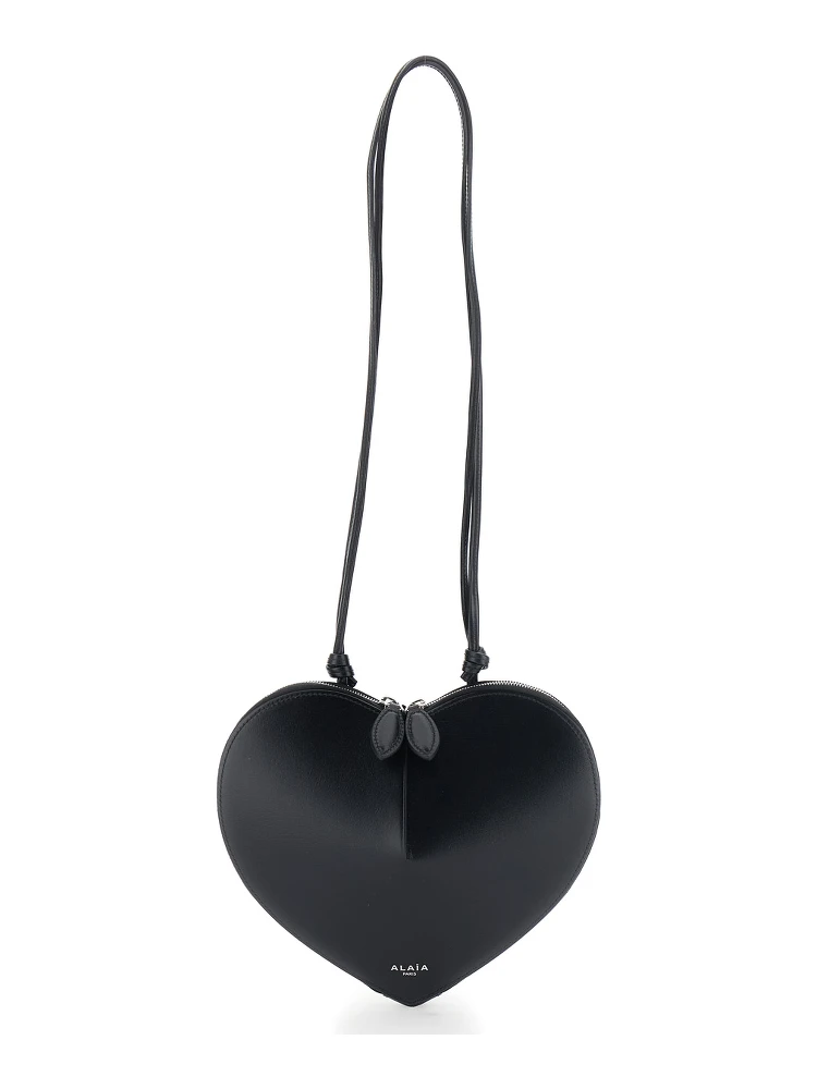 Shoulder bag with leather finishes and zip closure in black for women