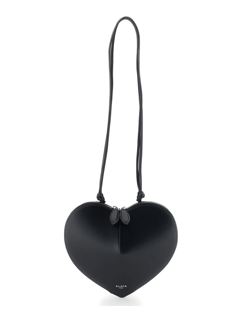 Shoulder bag with leather finishes and zip closure in black for women