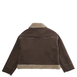 Jacket with high collar and long sleeves in Tech Fabric brown for Boy