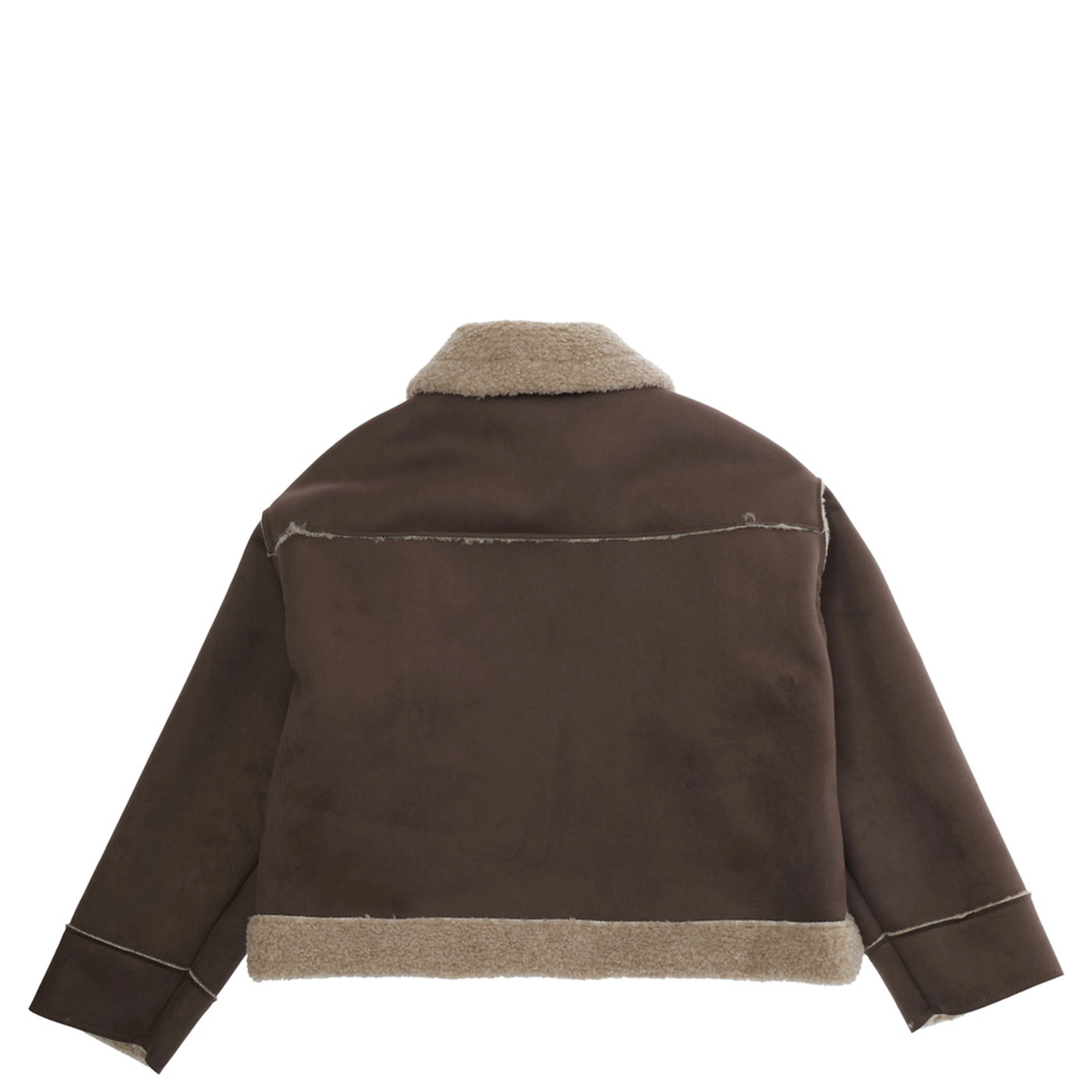 Jacket with high collar and long sleeves in Tech Fabric brown for Boy