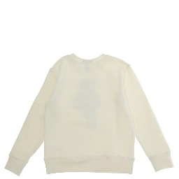 KNIT-PULLOVER-SWEATSHIRT with round neck and long sleeves in Beige Cotton Boy