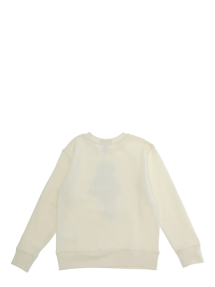 KNIT-PULLOVER-SWEATSHIRT with round neck and long sleeves in Beige Cotton Boy