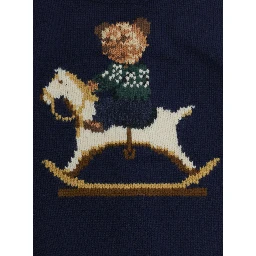 Knit set with round neck and long sleeves in blue for boy