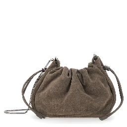 Borsa Bucket Mellow mini in camoscio