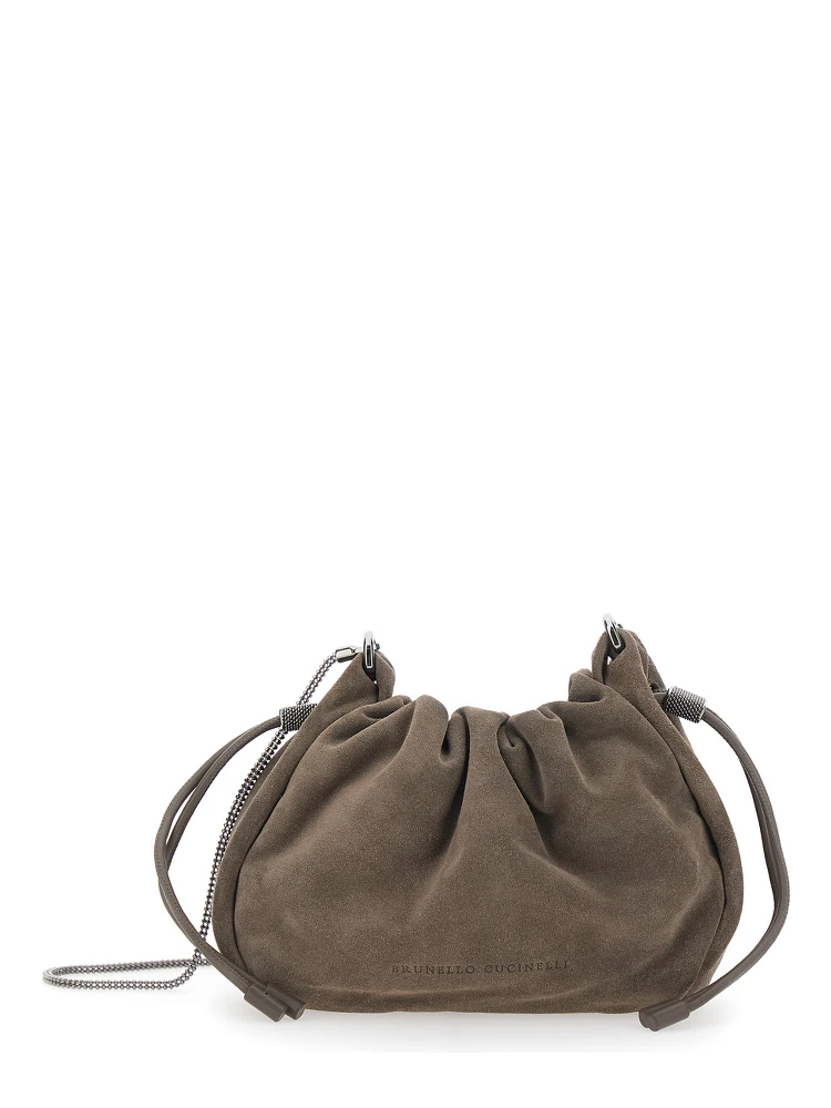 Borsa Bucket Mellow mini in camoscio